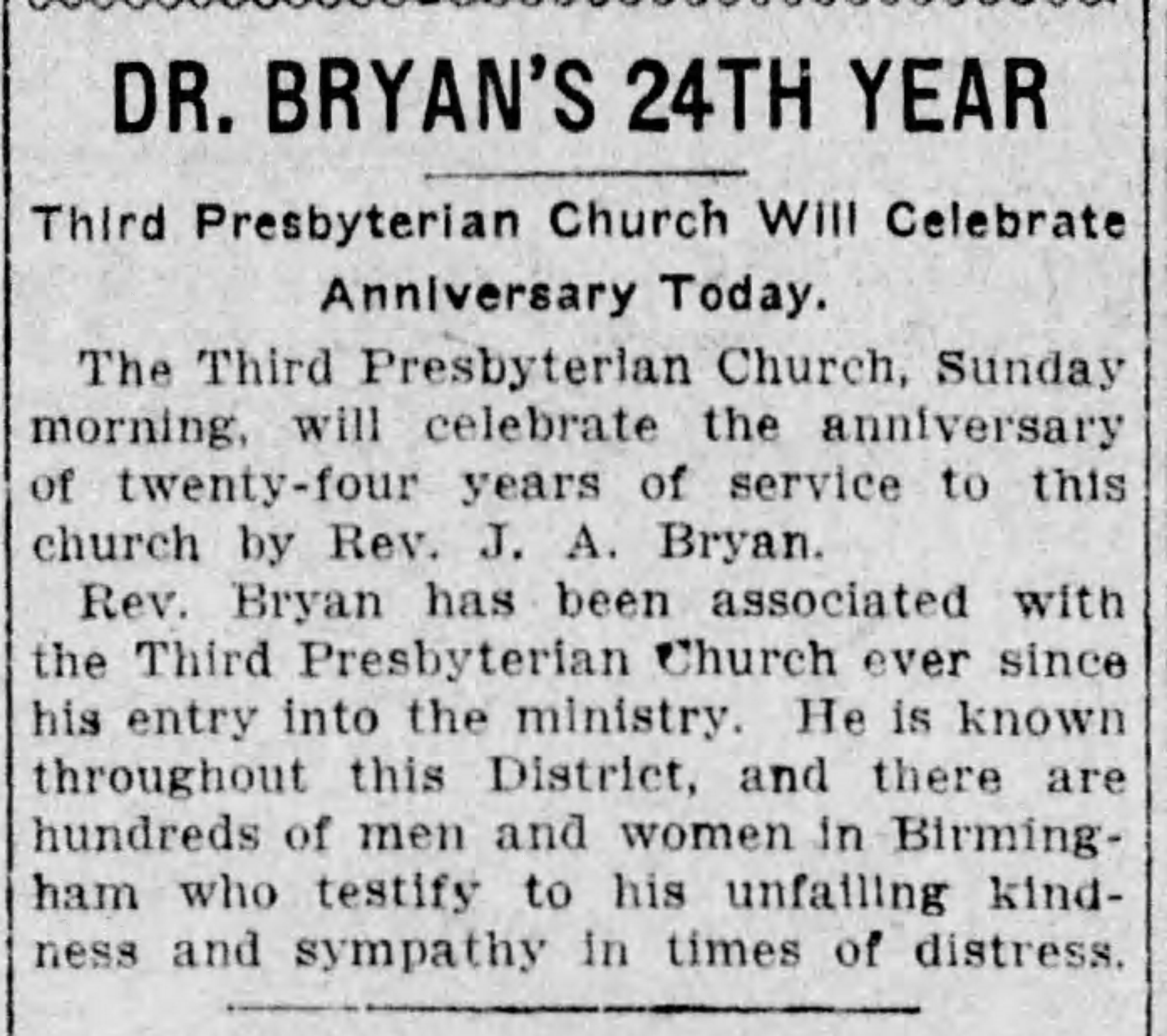 Dr. Bryan's 24th Year